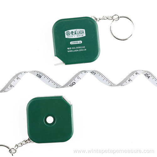 New Arrival Square Shape Tape Measuring Keychain
